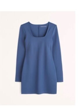 Abercrombie & Fitch Midnight Blue Long-Sleeve Square-Neck Dress